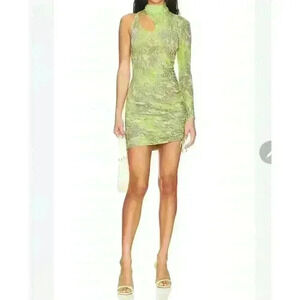 Nwt. Elio Mini Dress in Lime Abstract Snake